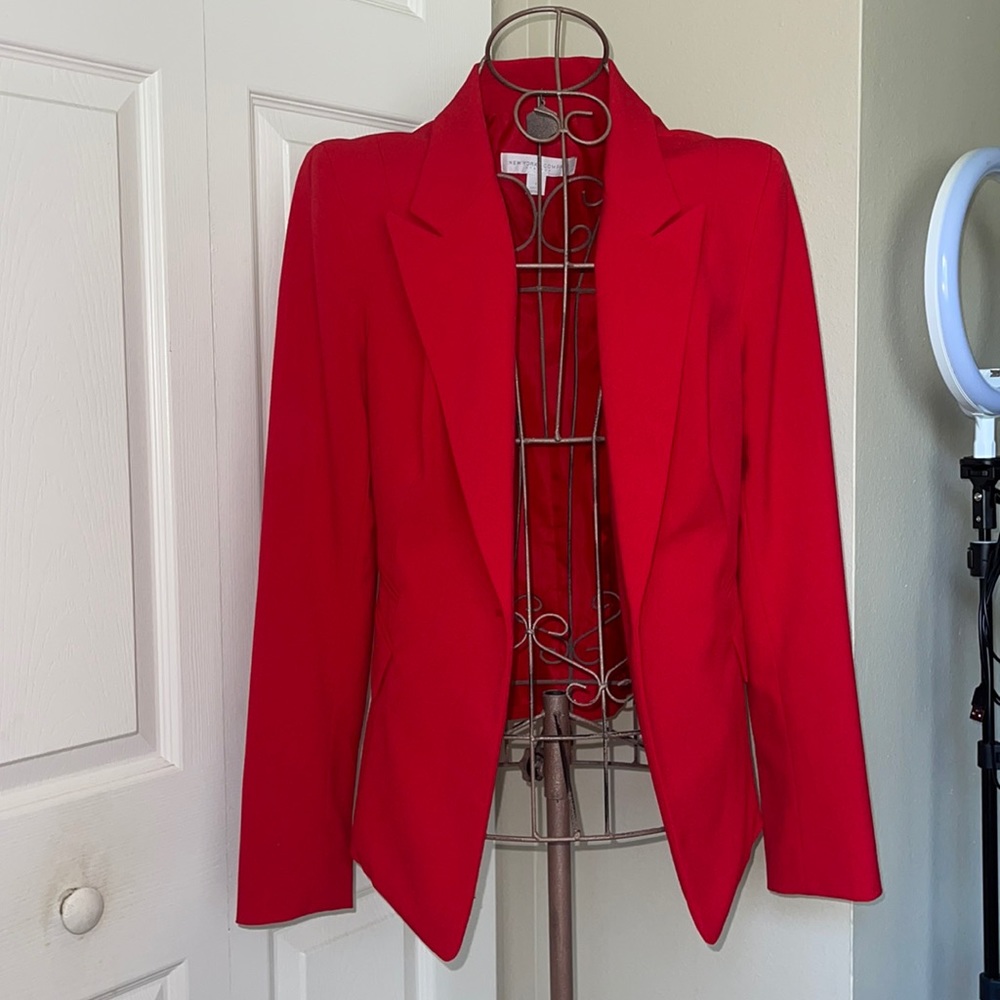 True Red blazer.